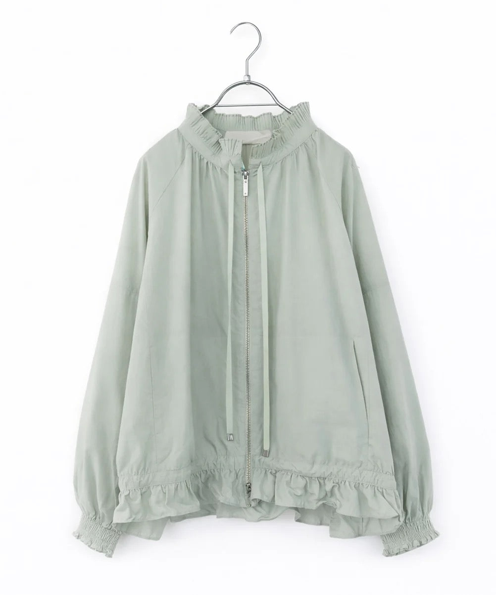 pleats sheer dolman blouson