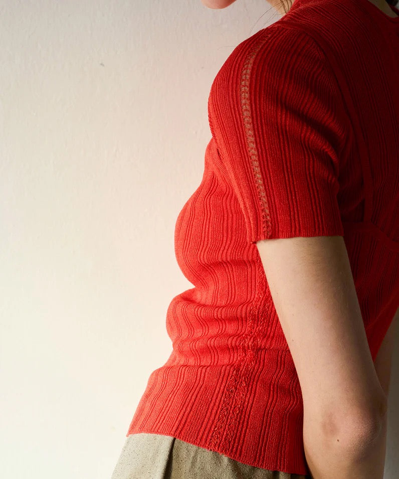 paper rib knit 2way top
