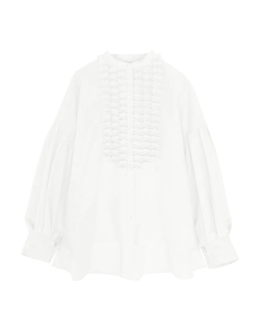 modern tuck frill blouse