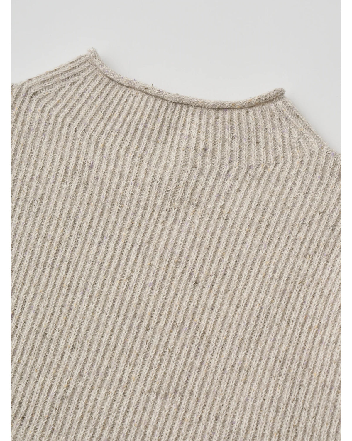 woolen cotton & silk nep wool tweed-knit vest