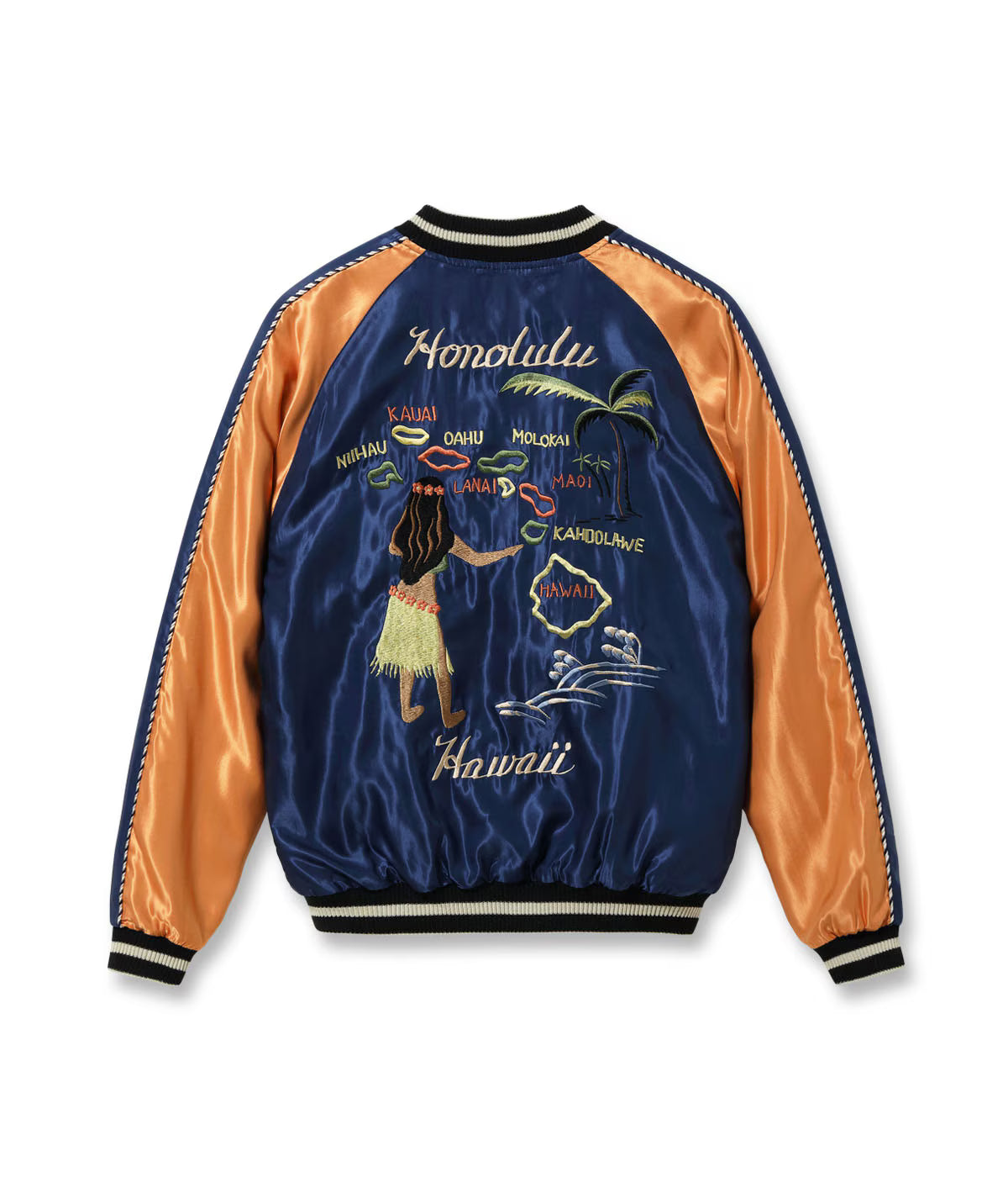 Late 1950s Style Acetate Souvenir Jacket “HAWAII MAP” × “DRAGON & TIGER” TT15877-128