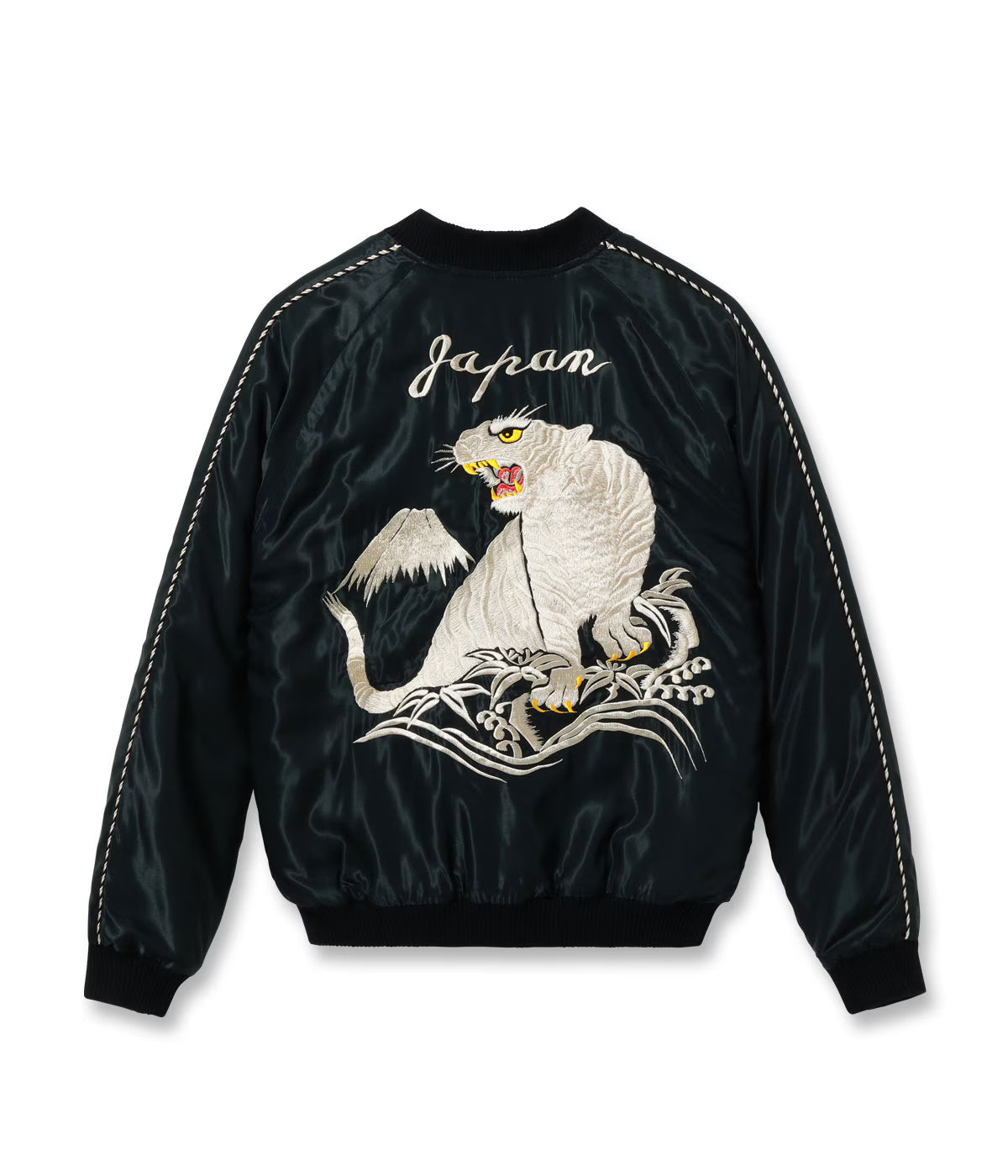 Mid 1950s Style Acetate Quilted Souvenir Jacket “WHITE TIGER” × “DUELLING DRAGONS” TT15973-219