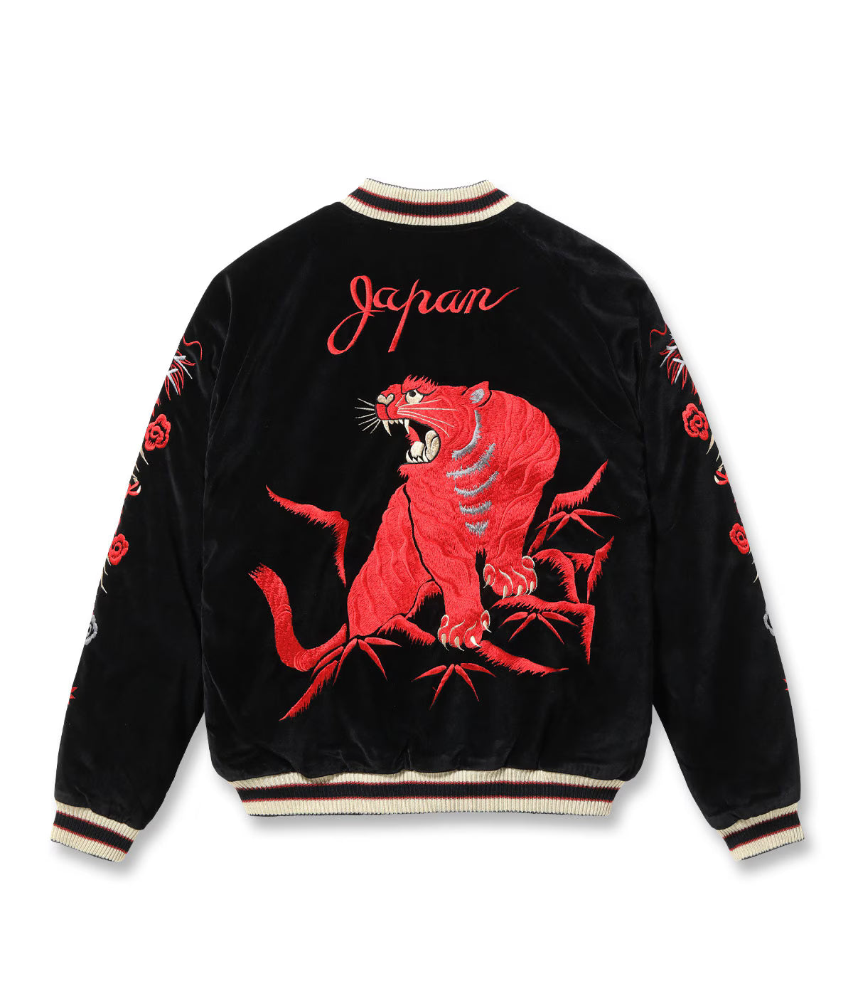 Mid 1950s Style Velveteen Souvenir Jacket “RED TIGER” × “LANDSCAPE”TT15974-119