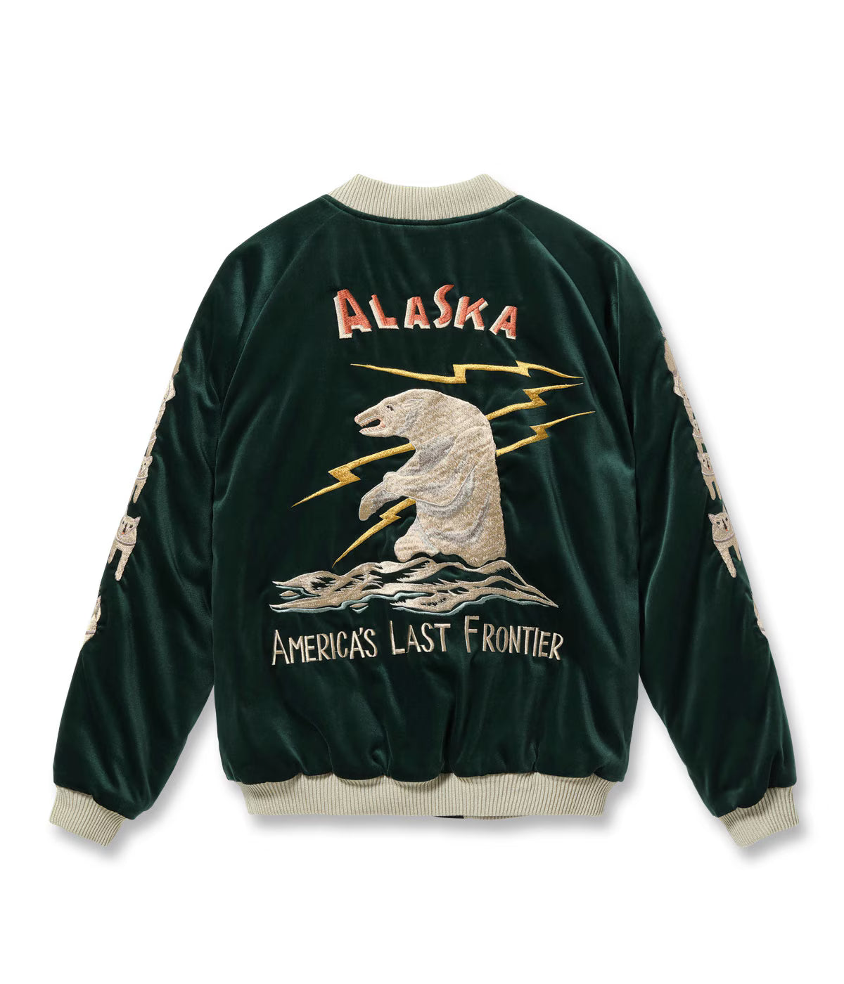 Late 1950s Style Velveteen Souvenir Jacket “POLAR BEAR” × “ALASKA MAP”TT15974-145