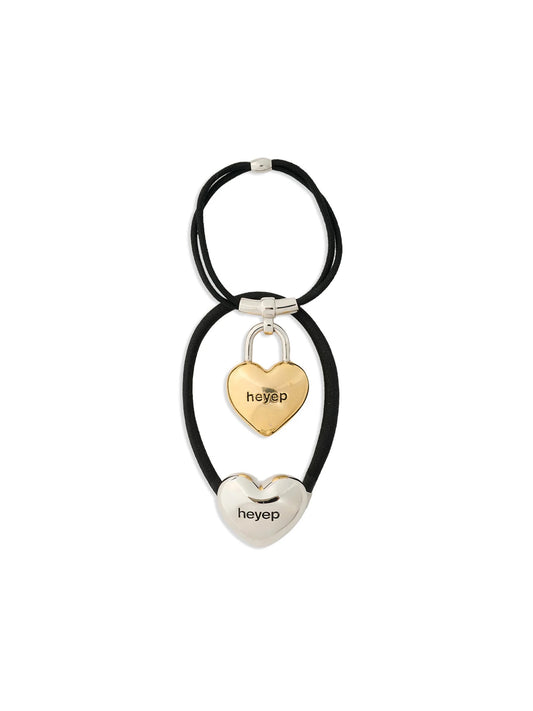 Heart Charm Hair Ties - 2Piece Set