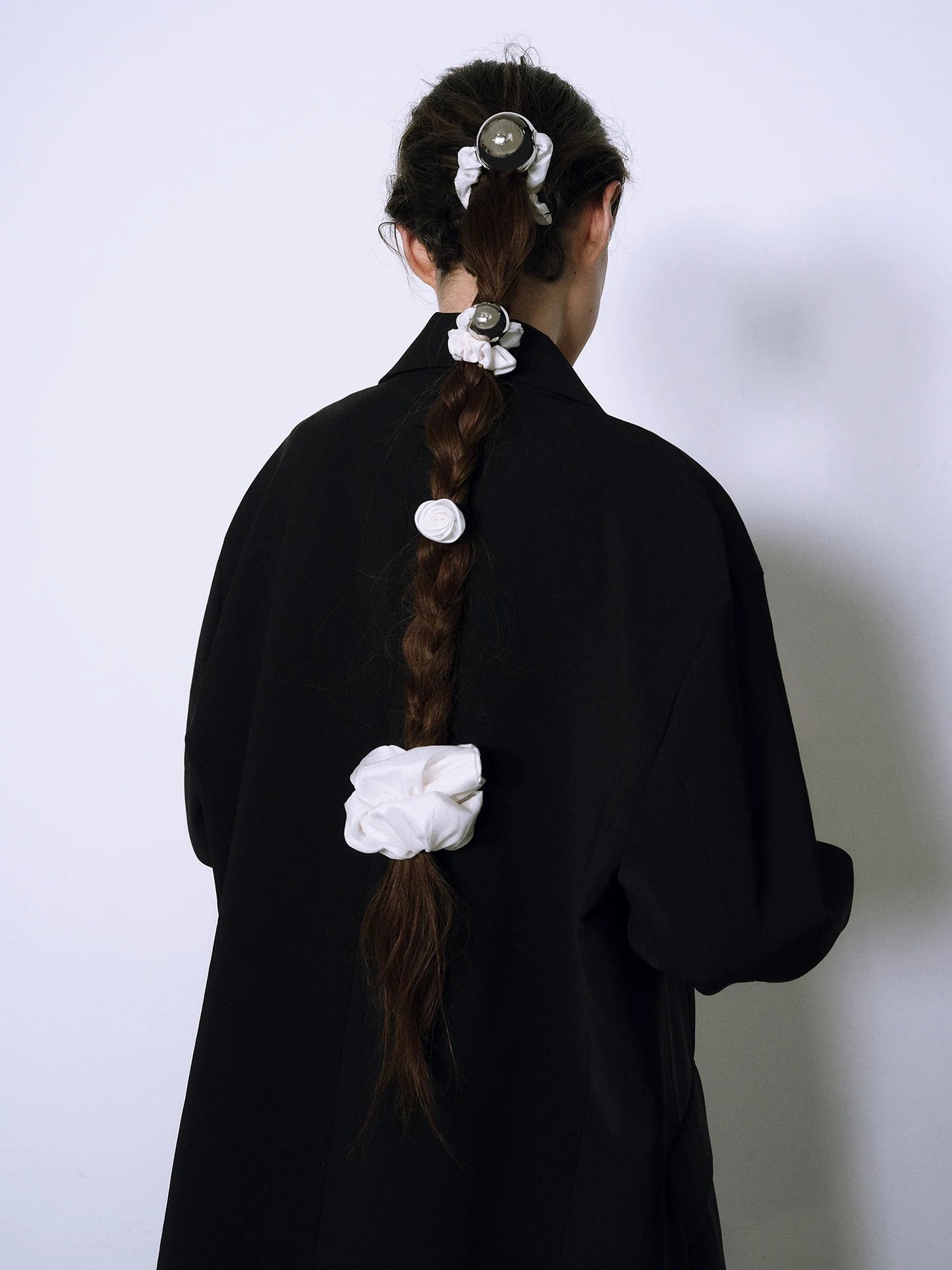 Medium Metal Ball Silk Scrunchie