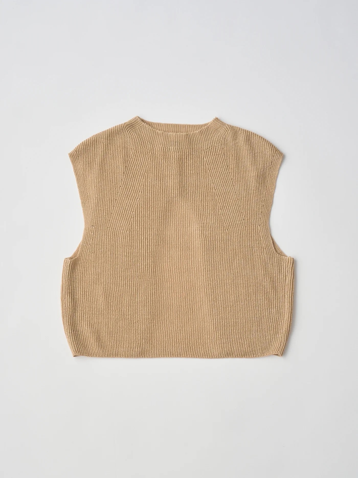 french linen ribbed-knit vest