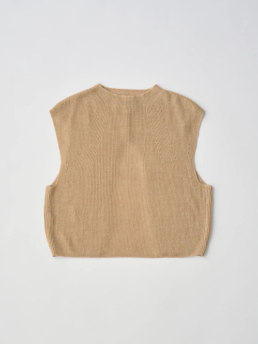 french linen ribbed-knit vest