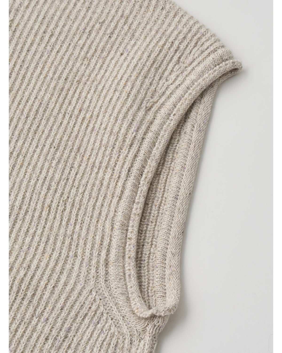 woolen cotton & silk nep wool tweed-knit vest
