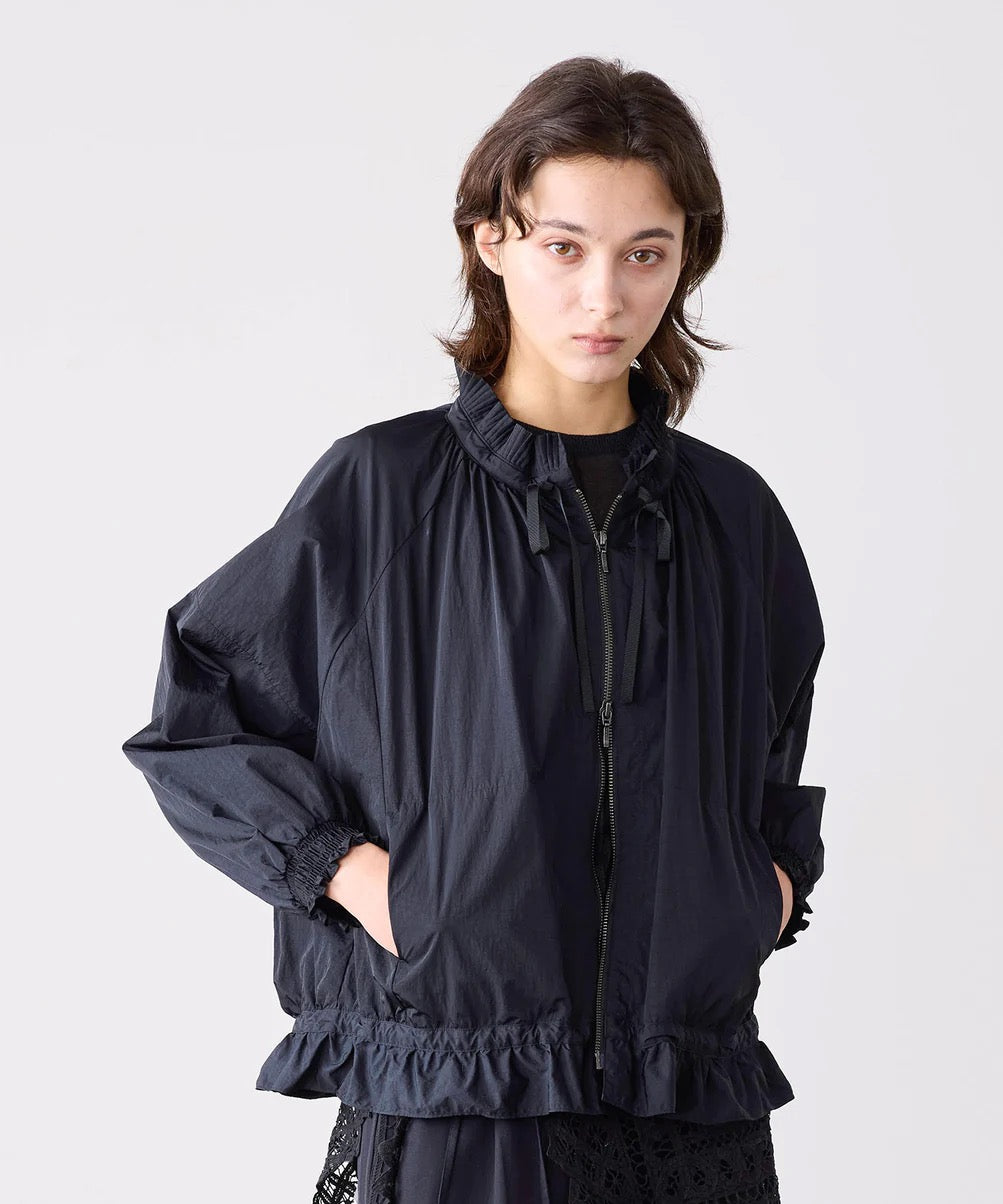 pleats sheer dolman blouson