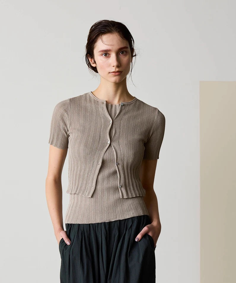 paper rib knit 2way top
