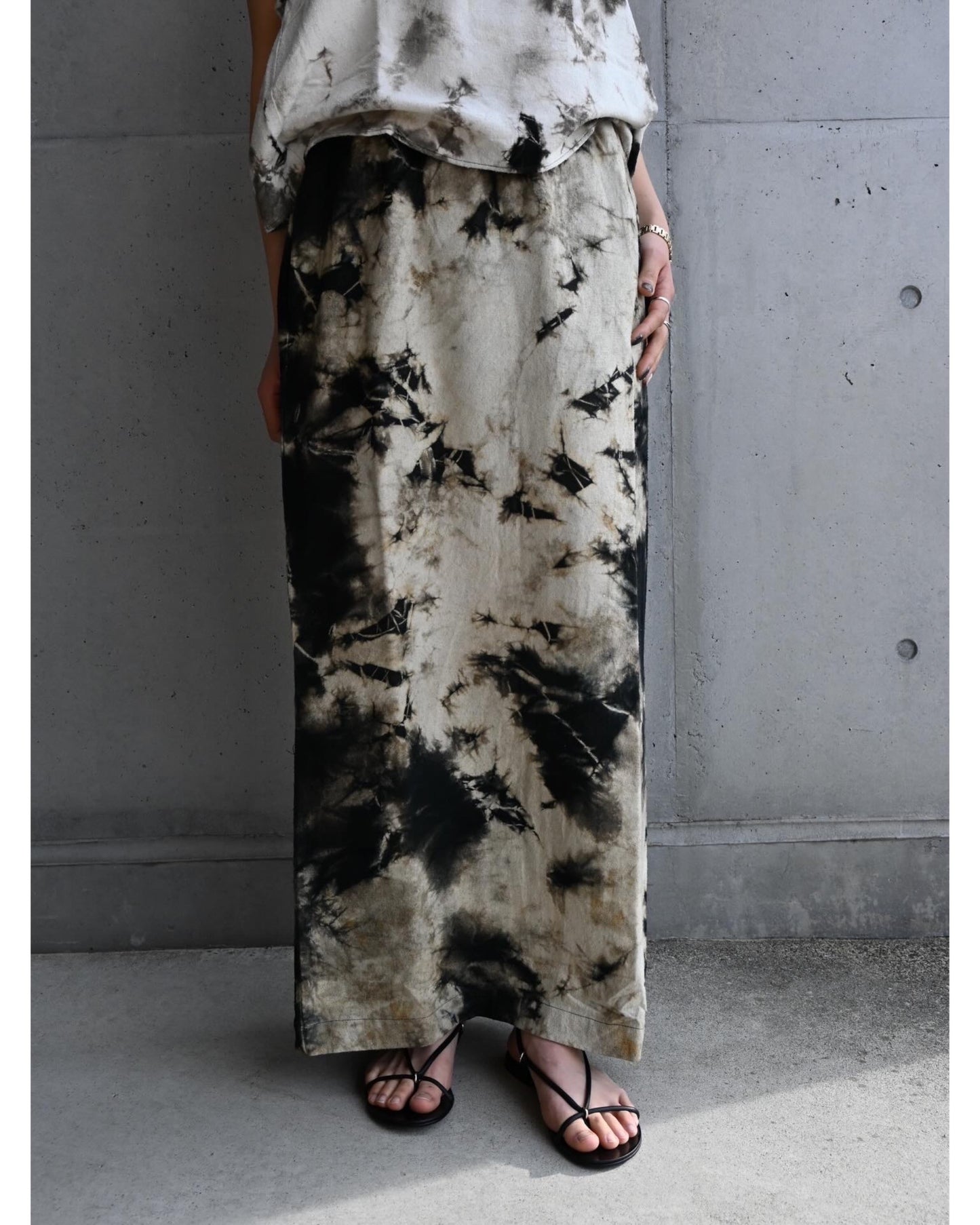 natural dye silk nep skirt