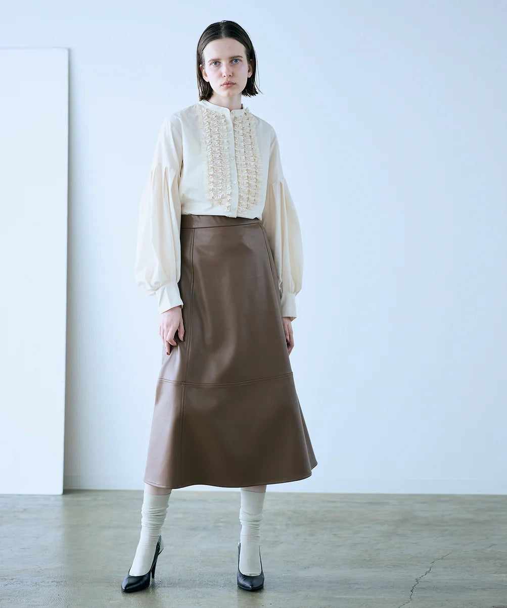 modern tuck frill blouse