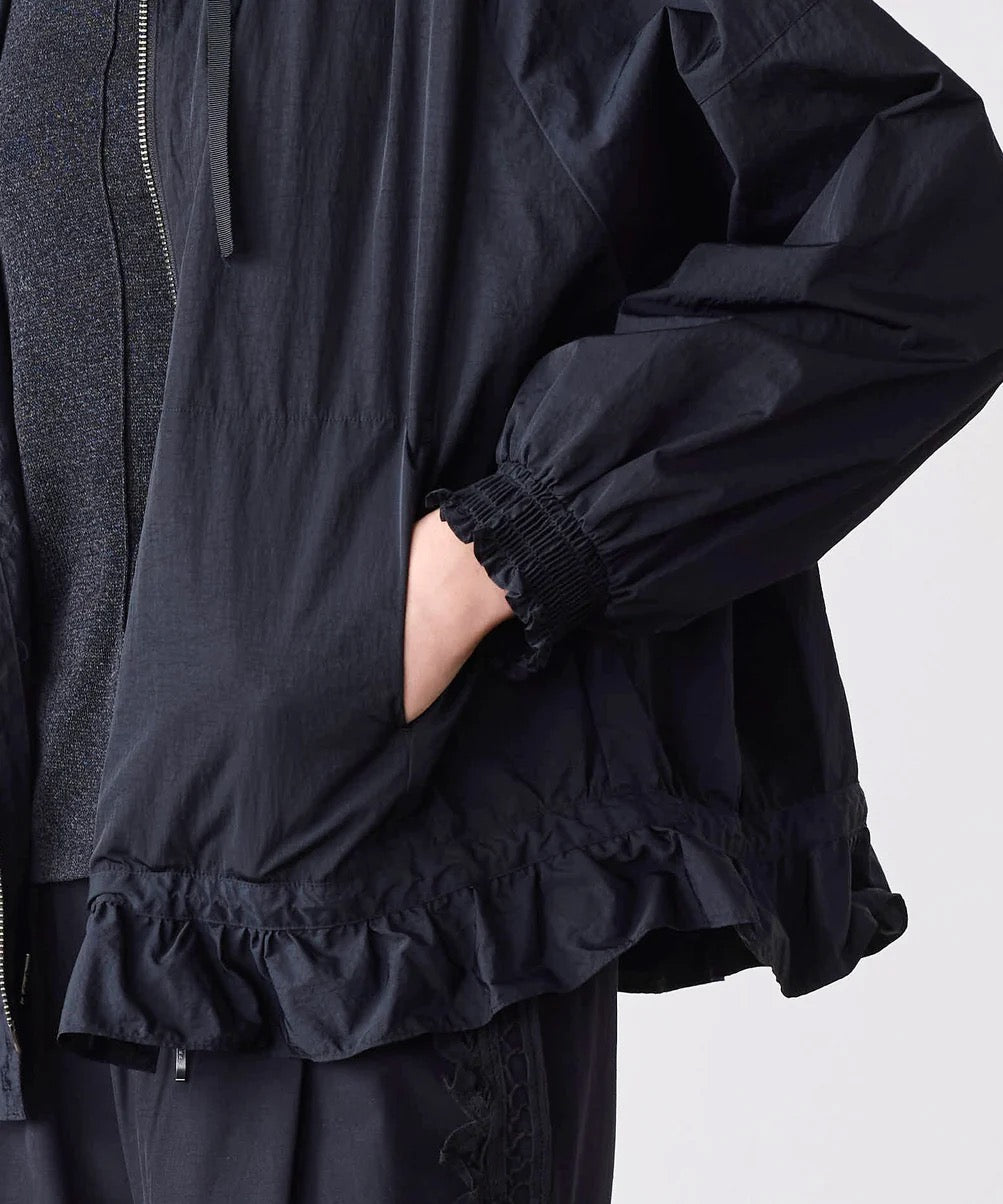 pleats sheer dolman blouson
