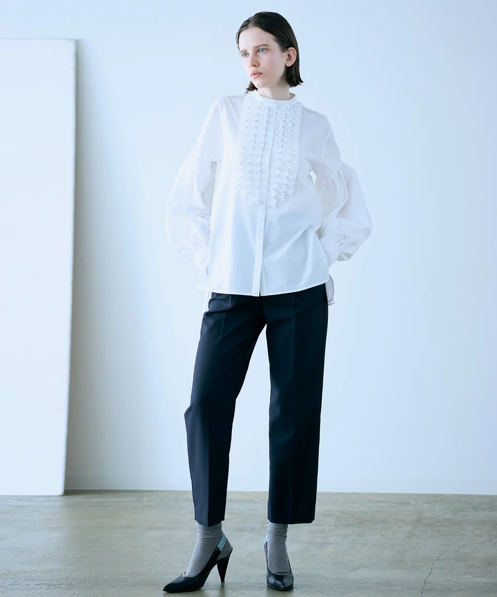 modern tuck frill blouse