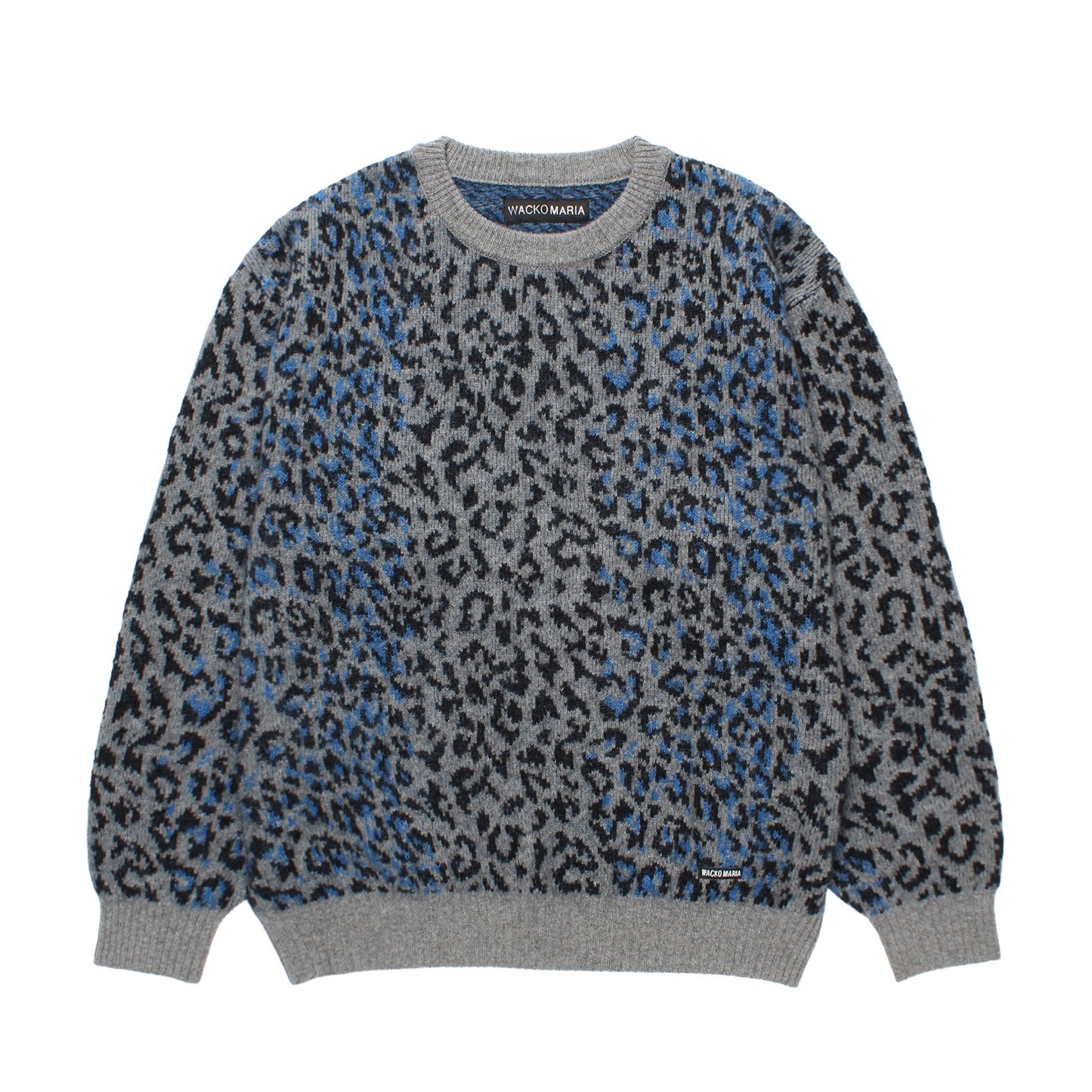 LEOPARD MOHAIR CREW NECK SWEATER