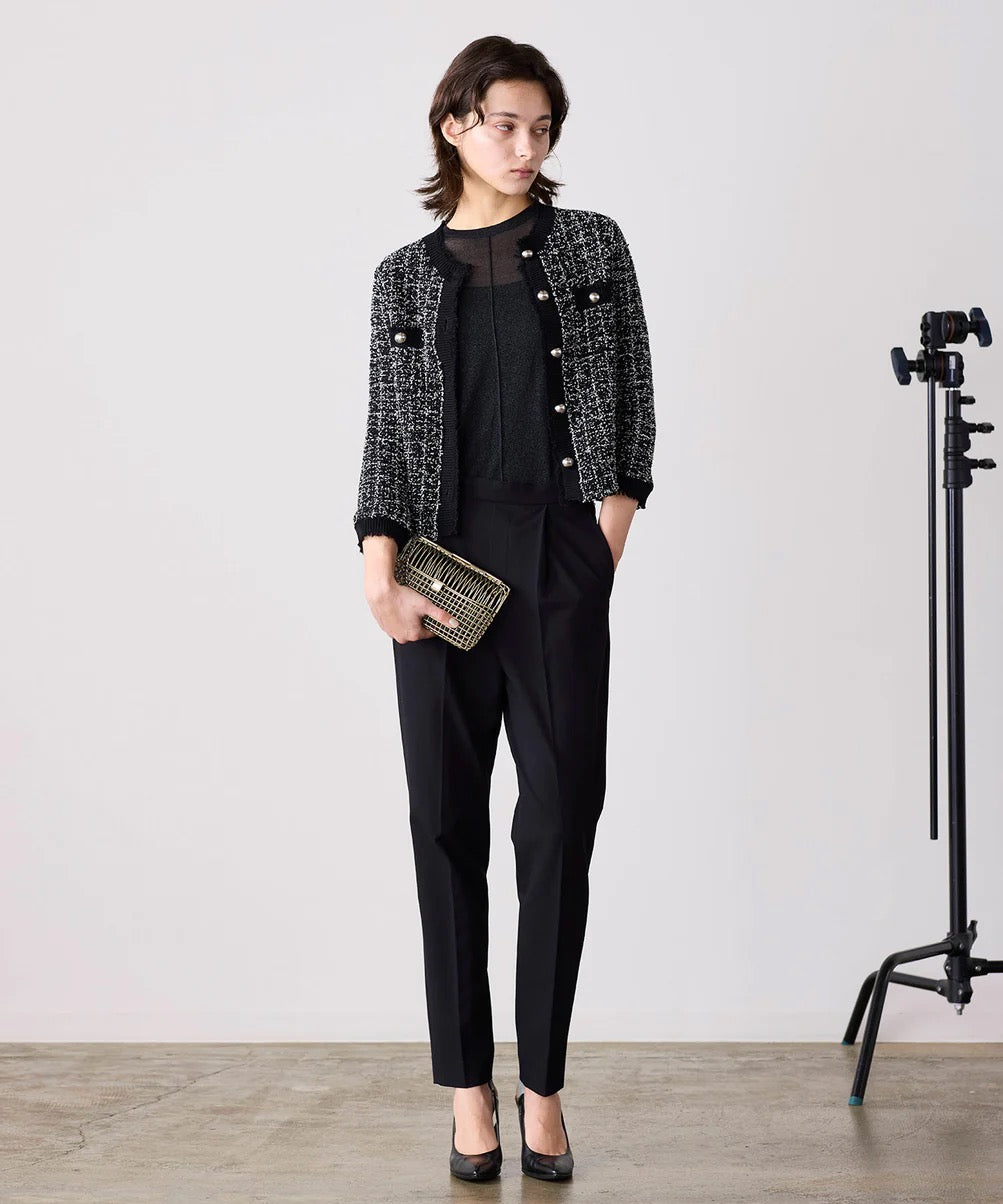 tweed knit fringe jacket