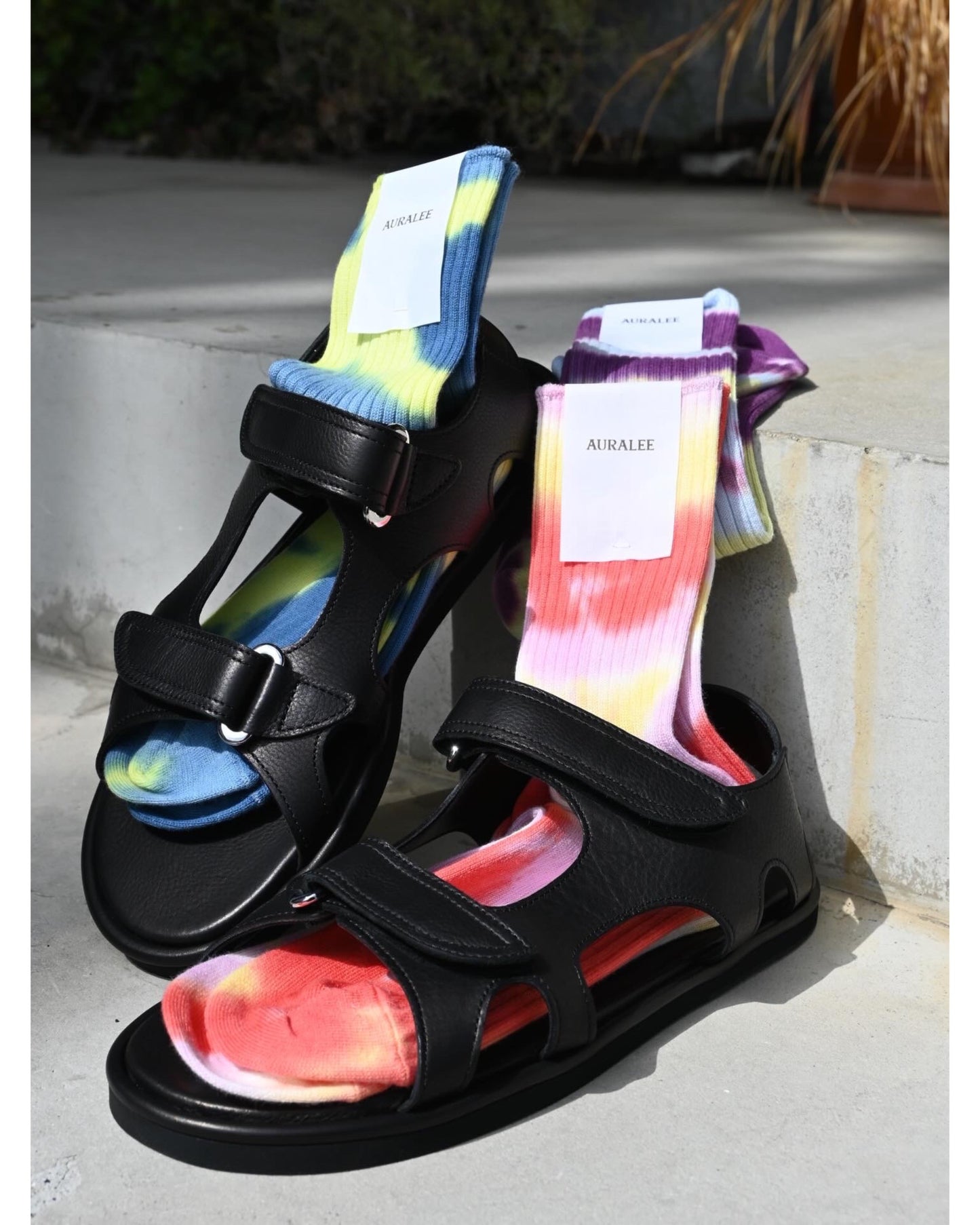 SOFT LEATHER DOUBLE STRAP SANDALS