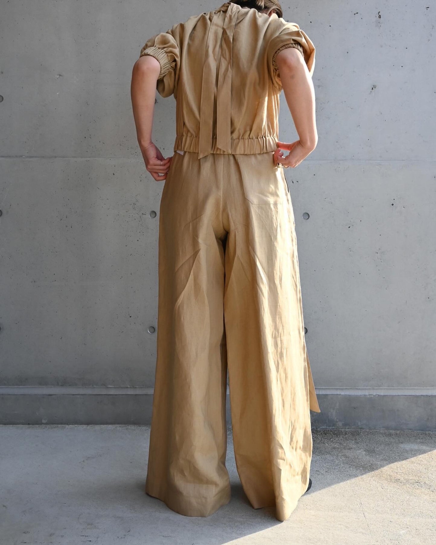 LINEN WIDE LEG PANTS 13268