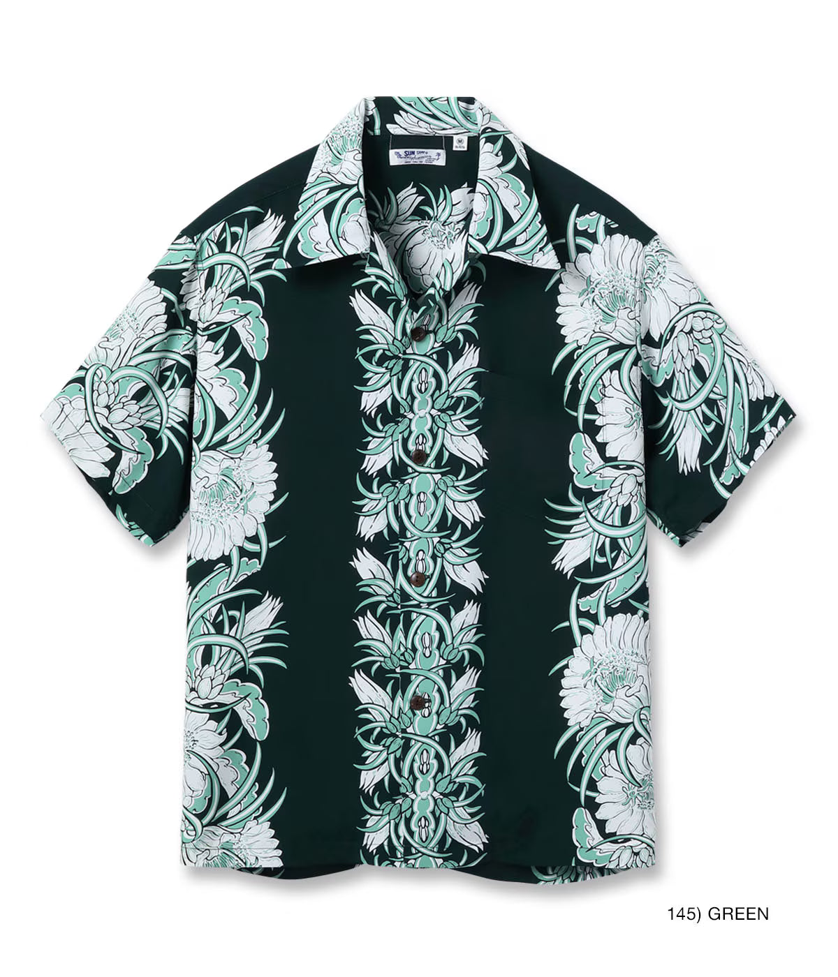 RAYON HAWAIIAN SHIRT “NIGHT BLOOMING CEREUS BORDER”SS39612