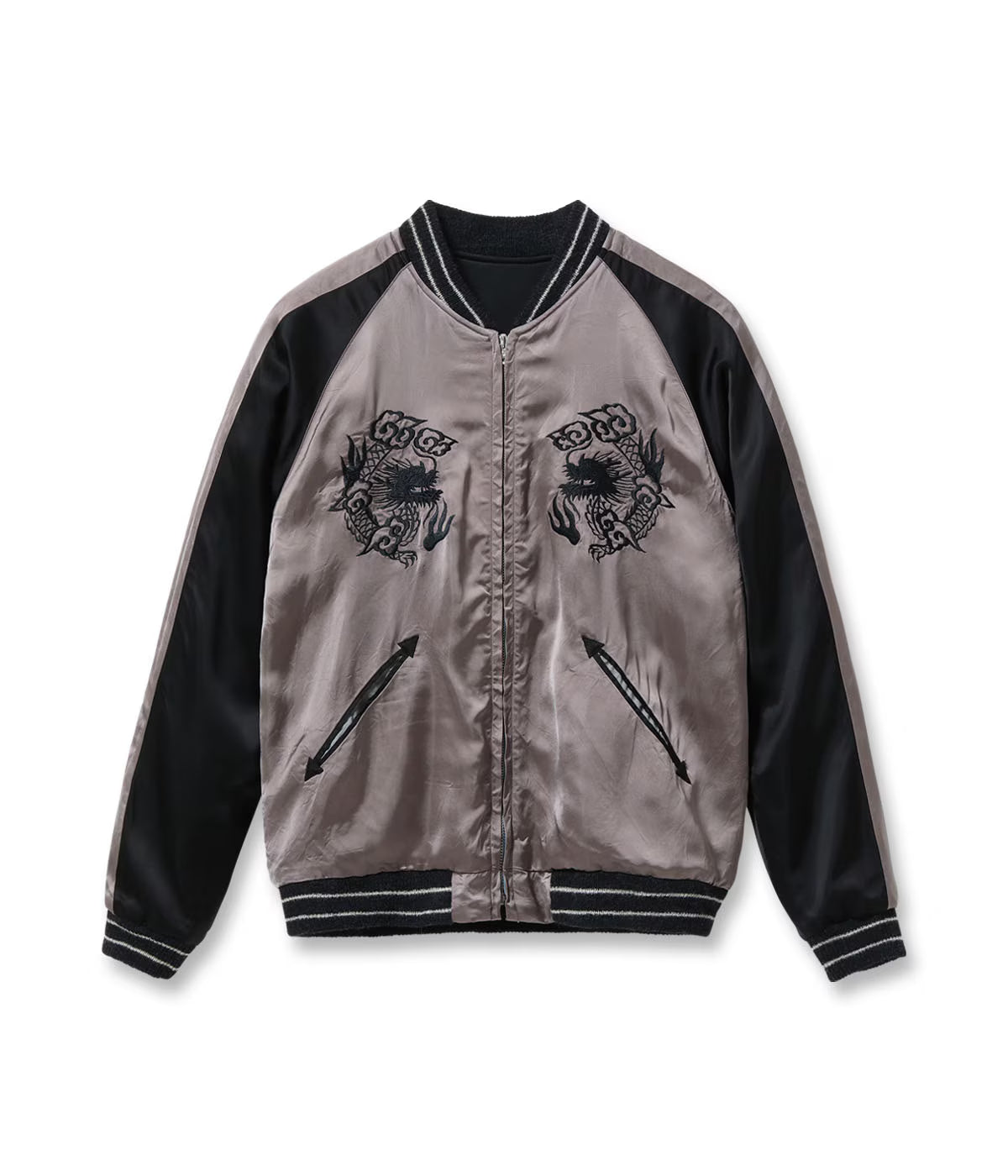 Late 1940s Style Acetate Souvenir Jacket KOSHO & CO. Special Edition “WHITE TIGER” × “JAPAN MAP” TT15912-119