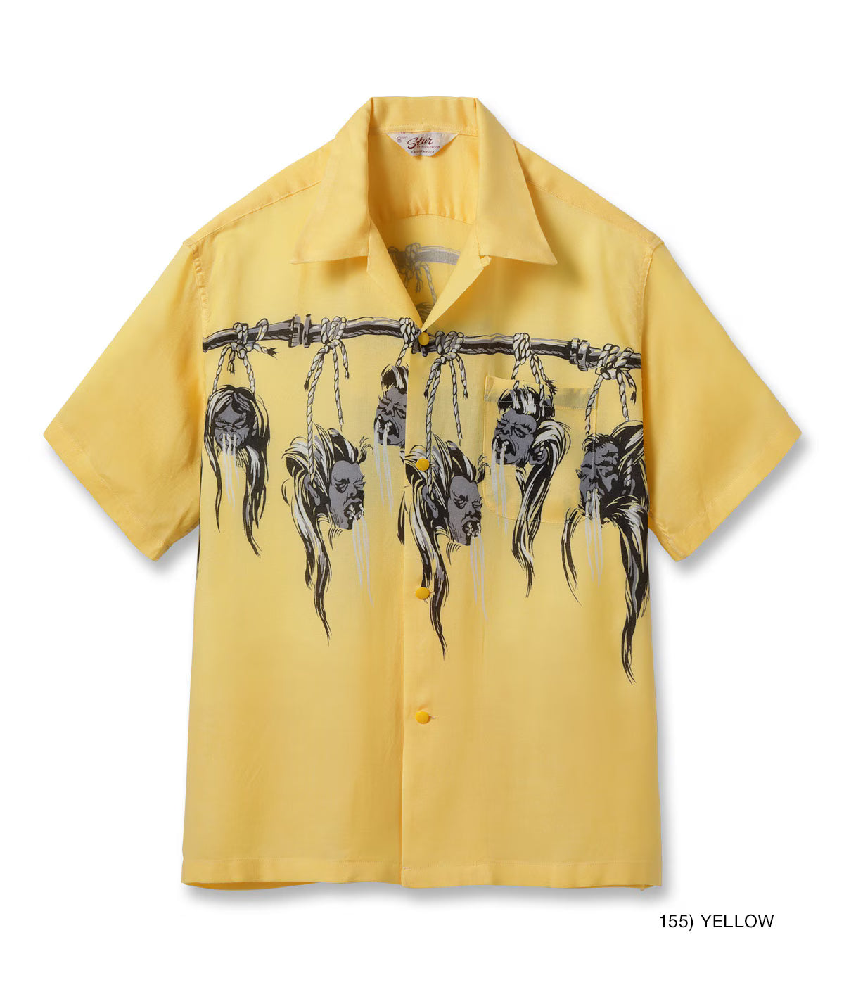 HOPSACK RAYON OPEN SHIRT “SHRUNKEN HEAD” SH39705