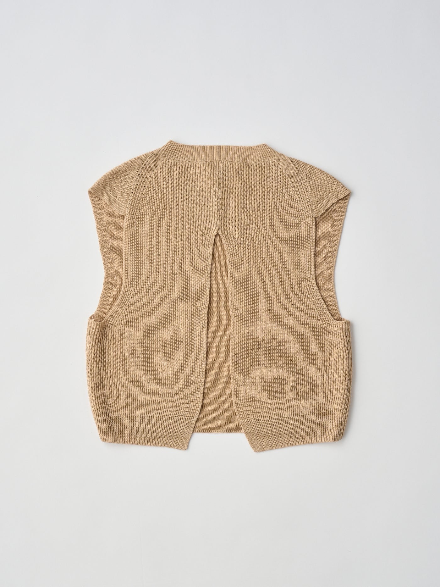 french linen ribbed-knit vest