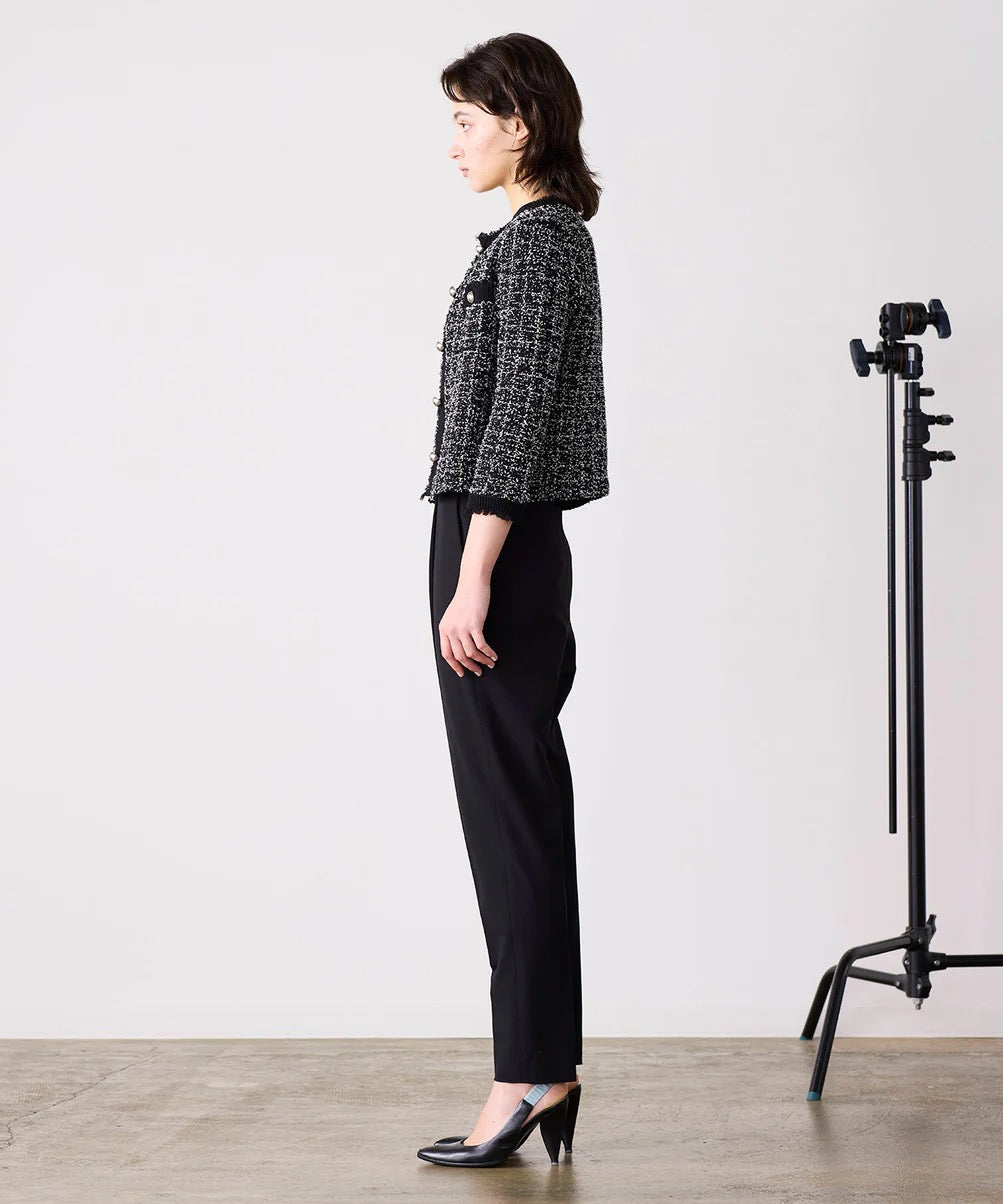 tweed knit fringe jacket