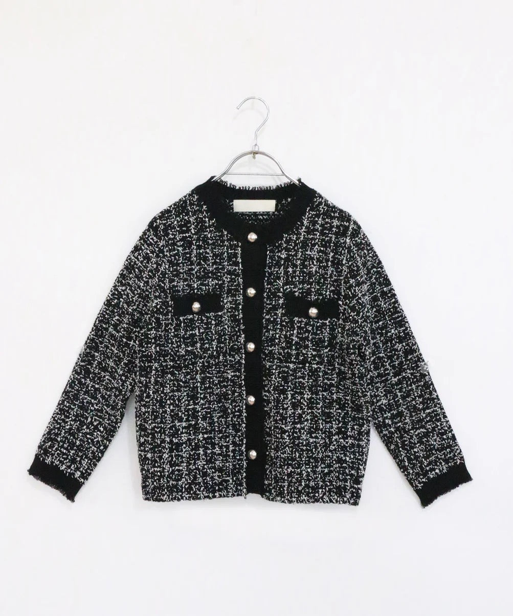 tweed knit fringe jacket