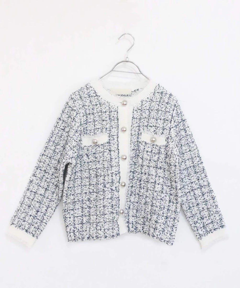 tweed knit fringe jacket