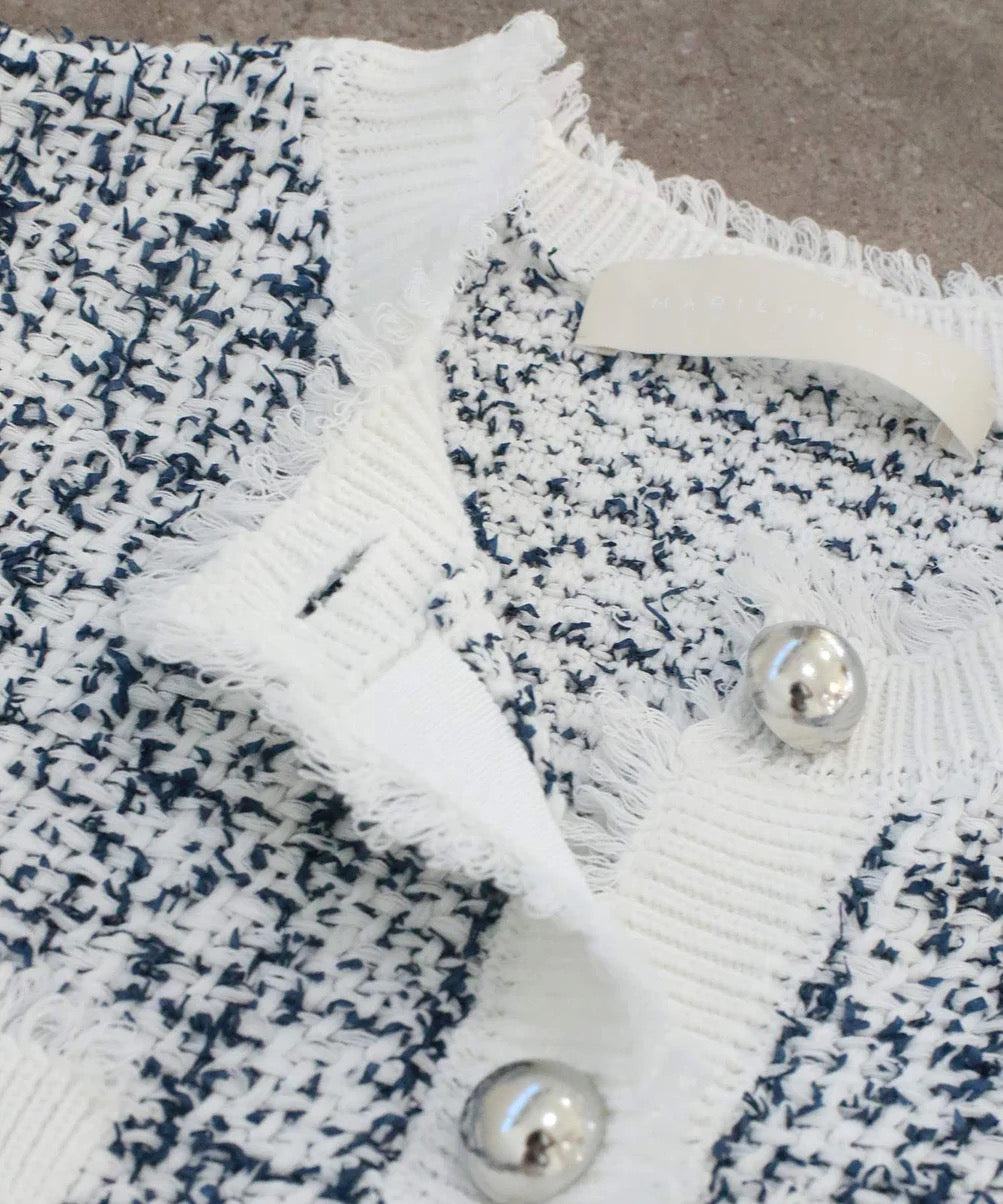 tweed knit fringe jacket