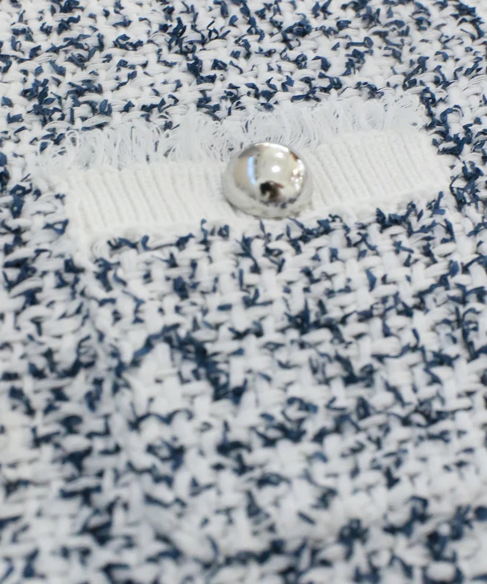 tweed knit fringe jacket