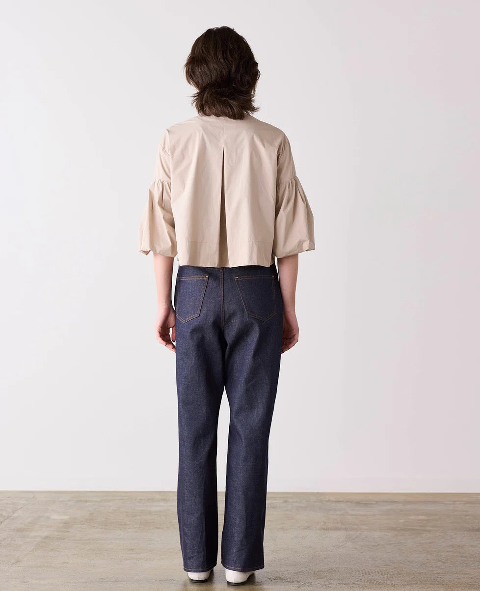 diamond tuck embroidery blouse