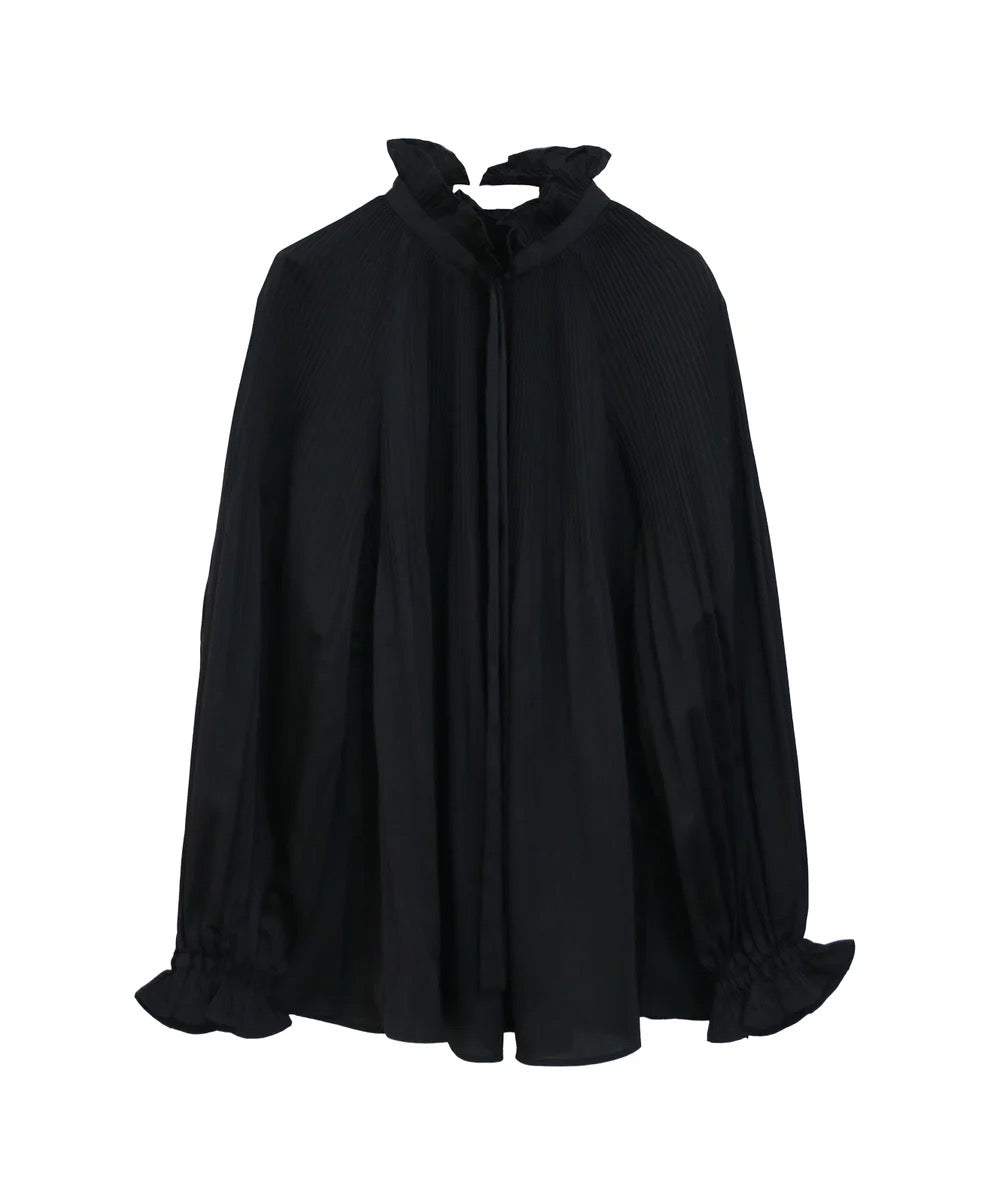 accordion pleats blouse