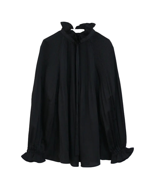 accordion pleats blouse