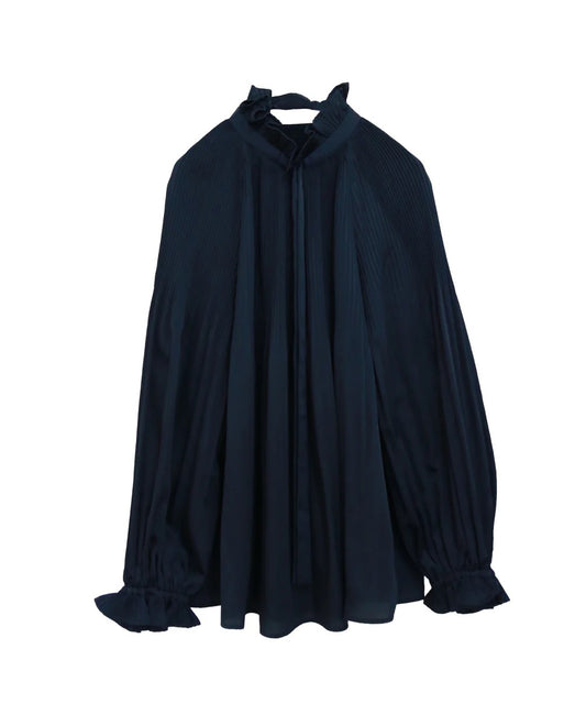 accordion pleats blouse