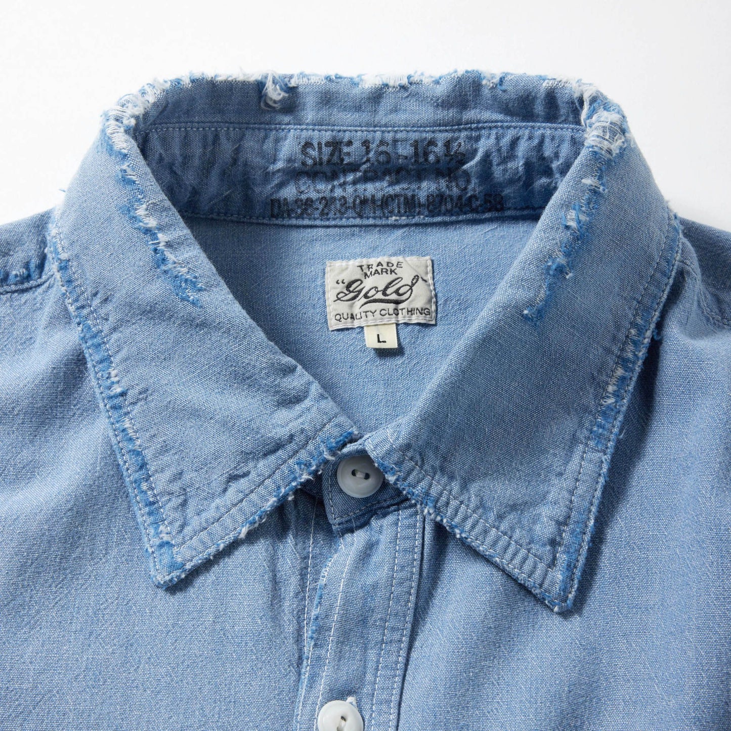 CHAMBRAY L/S WORK SHIRT DAMAGE WASHED 29345