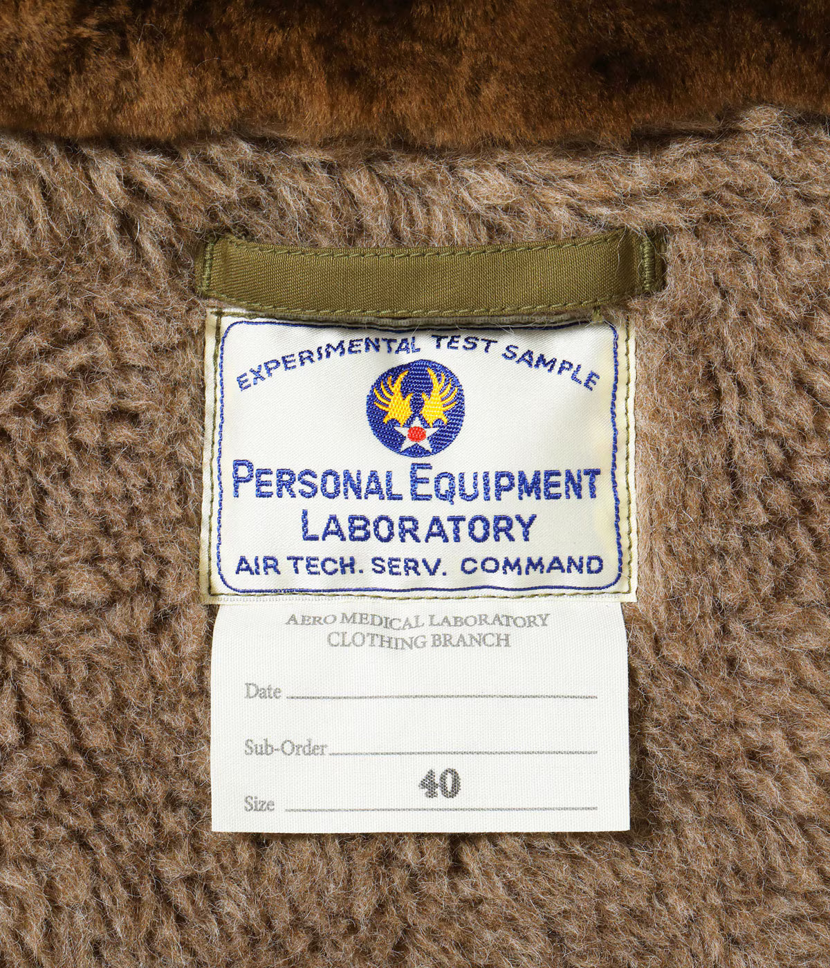 Type B-15B TEST SAMPLE “RAYON COTTON VERSION PERSONAL EQUIPMENT LABORATORY” BR15741