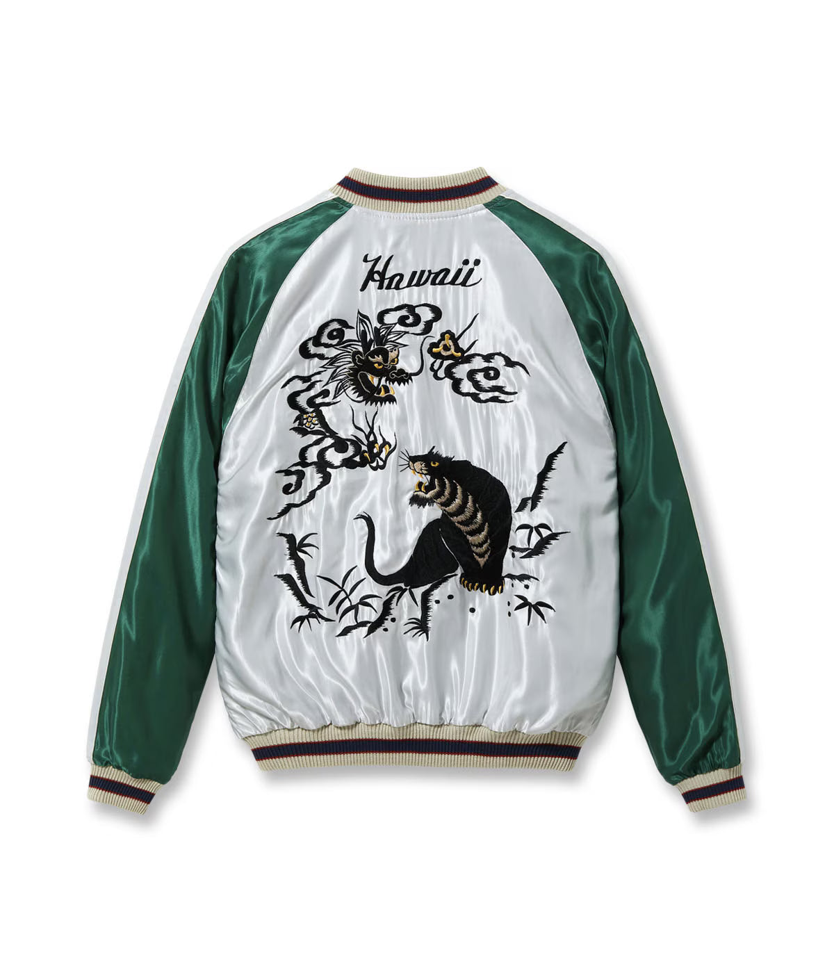 Late 1950s Style Acetate Souvenir Jacket “HAWAII MAP” × “DRAGON & TIGER” TT15877-128