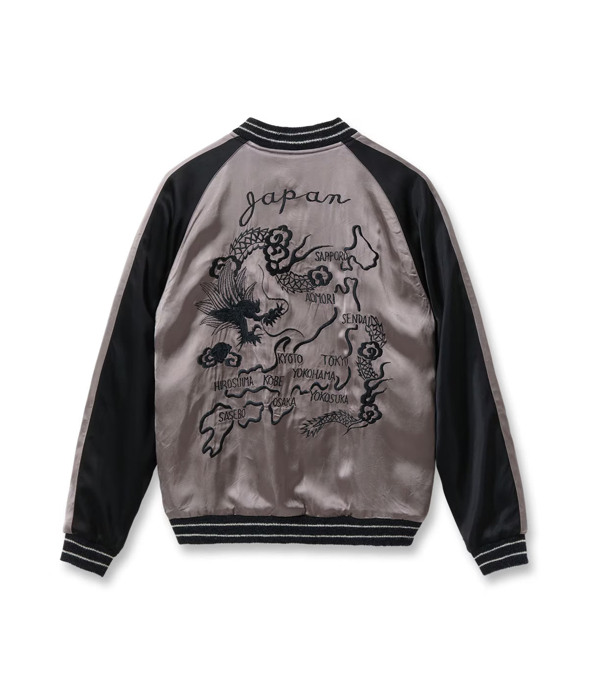 Late 1940s Style Acetate Souvenir Jacket KOSHO & CO. Special Edition “WHITE TIGER” × “JAPAN MAP” TT15912-119
