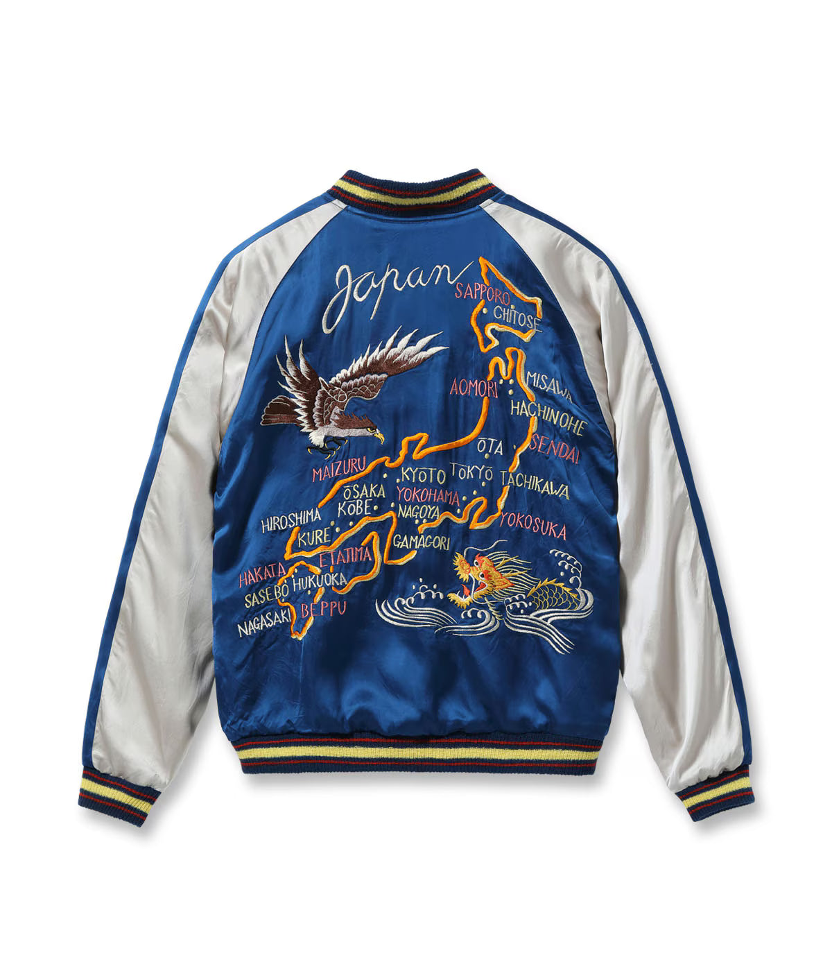 Late 1940s Style Acetate Souvenir Jacket KOSHO&CO. Special Edition "EAGLE & DRAGON" × "JAPAN MAP" TT15911-159