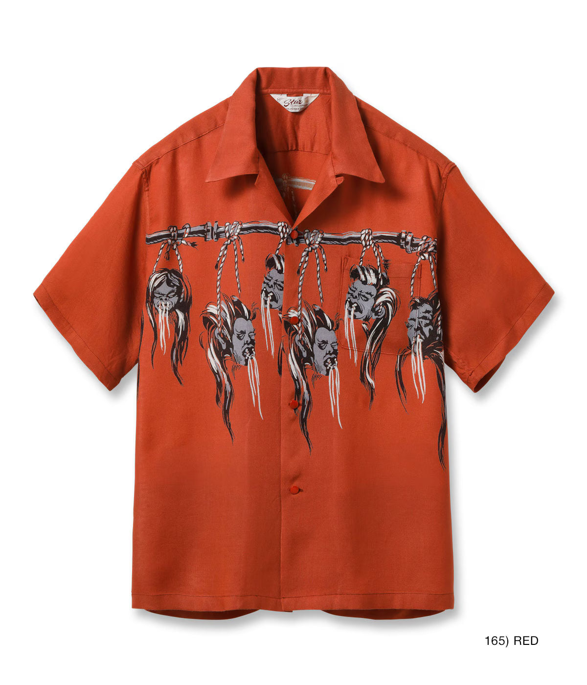 HOPSACK RAYON OPEN SHIRT “SHRUNKEN HEAD” SH39705