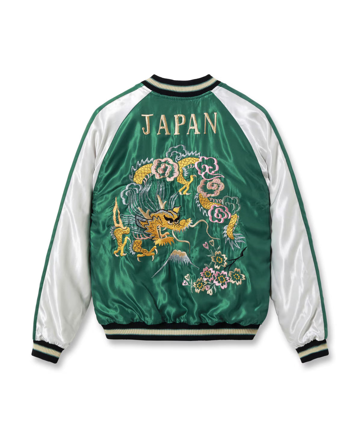 Mid 1950s Style Velveteen (Two-tone) × Acetate Souvenir Jacket “WHITE TIGER” × “GOLD DRAGON” TT15975-119