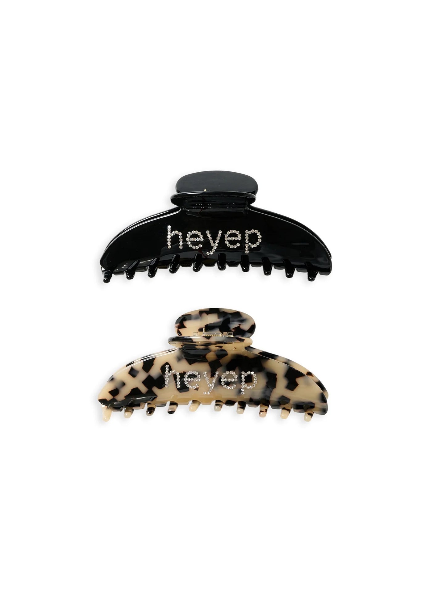 Fine Rhinestone Logo Hair Clip