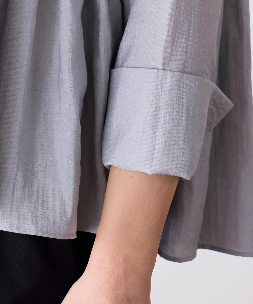 code embroidery diamond tuck blouse