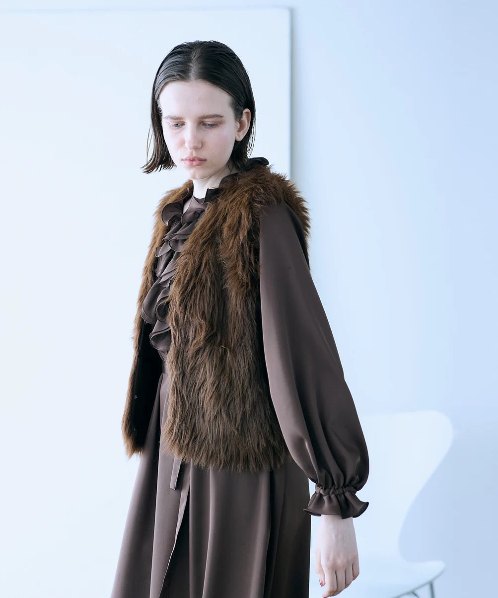 2way shaggy knit vest