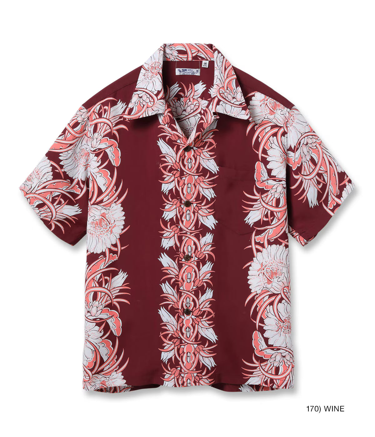 RAYON HAWAIIAN SHIRT “NIGHT BLOOMING CEREUS BORDER”SS39612