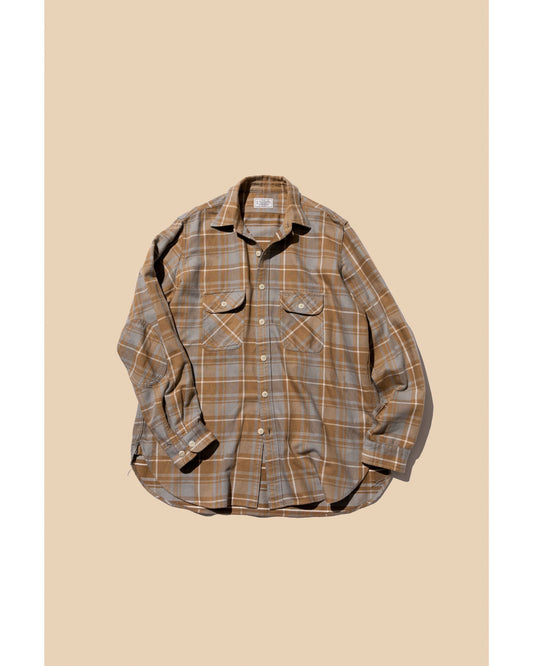 Unlikely Elbow Patch Flannel Work Shirts  BEIGE