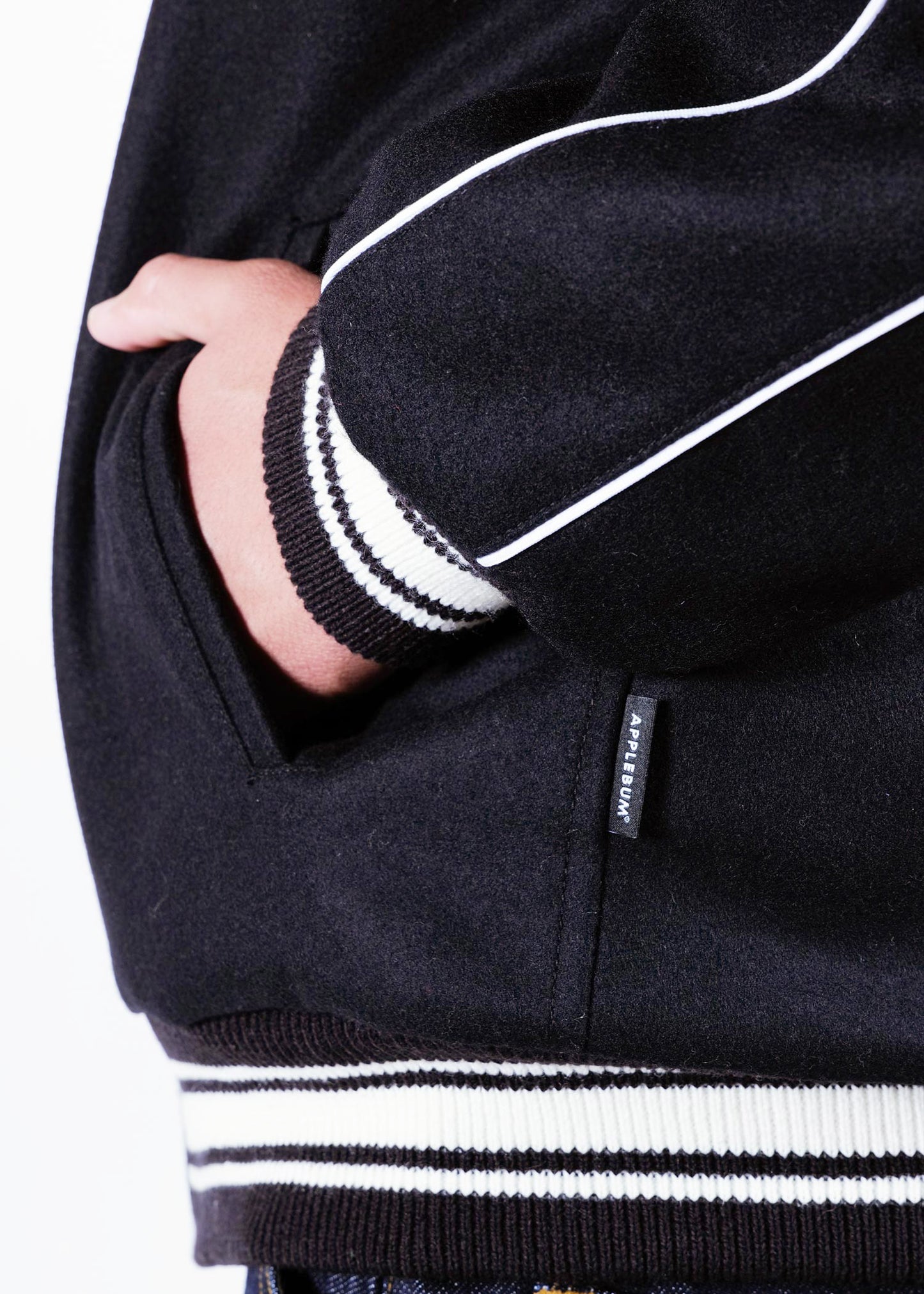 Collared Melton Stadium Jacket