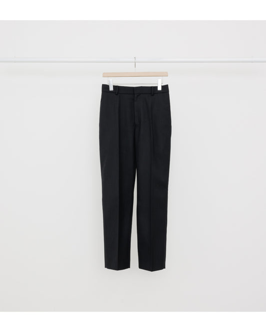 FLAT TAPERED TROUSERS BLACK